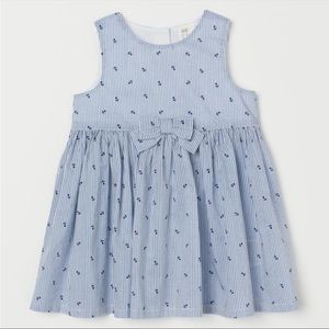 H&M Floral Blue Striped Dress